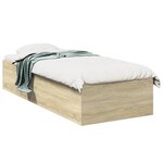 vidaXL Cadre de lit chêne sonoma 90x200 cm bois d'ingénierie