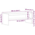 vidaXL Meuble TV chêne noir 100x40x40 cm bois d'ingénierie