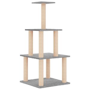 vidaXL Arbre à chat avec griffoirs en sisal gris clair 111 cm