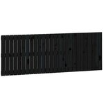 vidaXL Tête de lit murale Noir 166x3x60 cm Bois massif de pin