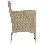 vidaXL Meubles à dîner de jardin et coussins 7 Pièces Poly rotin Beige