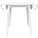 vidaXL Table à manger blanc bois massif et caoutchouc