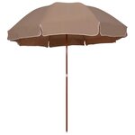 vidaXL Parasol de jardin avec mât en acier 300 cm Taupe