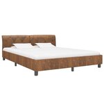 vidaXL Cadre de lit sans matelas marron similicuir daim 180x200 cm