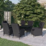 vidaXL Ensemble à manger de jardin 7 Pièces Gris foncé