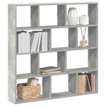 vidaXL Étagère cube murale 12 compartiments gris béton bois ingénierie
