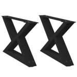 vidaXL Pieds de table basse 2 pièces Noir 50 x (30-31 3) cm Acier
