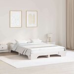 vidaXL Cadre de lit Blanc 207 x 155.5 x 17 cm Bois massif en pin