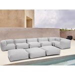 Fauteuil salon de jardin modulable modulo gris polyester 87x85x62cm