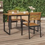 vidaXL Chaises de jardin empilables 2Pièces bois massif d'acacia et métal