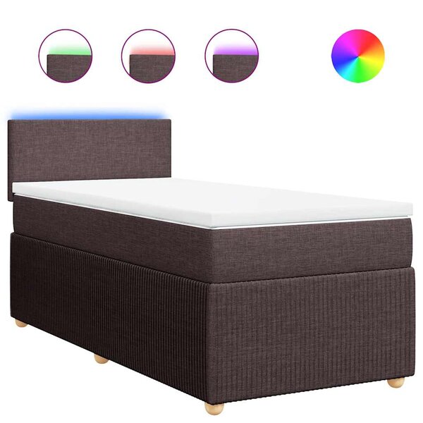vidaXL Sommier à lattes de lit avec matelas Marron foncé 100x200 cm