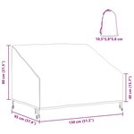 vidaXL Housse de banc de jardin Noir 130 x 95 x 40 / 80 cm Tissu 210D