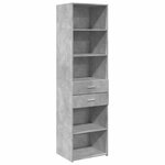 vidaXL Armoire de rangement mince gris béton 50x42 5x225 cm