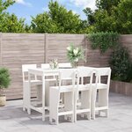 vidaXL Ensemble de bar de jardin 7 Pièces blanc bois de pin massif