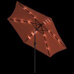 vidaXL Parasol de jardin avec lumières LED et mât en acier terre cuite