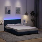 vidaXL Cadre de lit sans matelas bleu 140x190 cm tissu