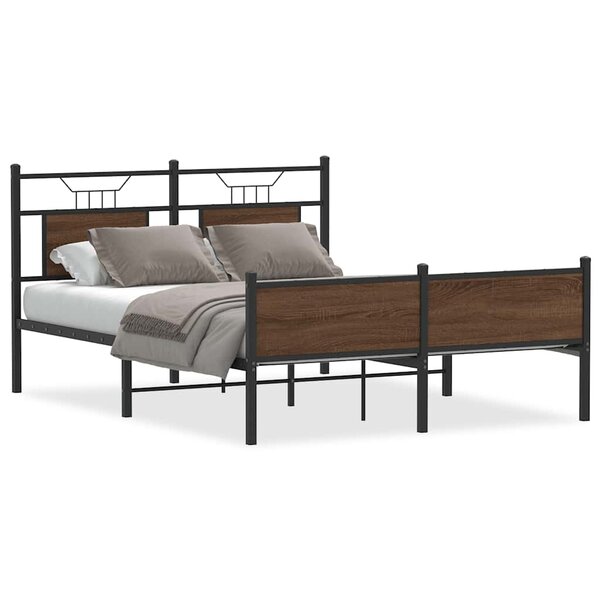 vidaXL Cadre de lit sans matelas chêne marron 137x190 cm