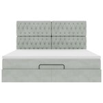 VidaXL Cadre de lit ottoman et matelas gris clair 160x200cm velours