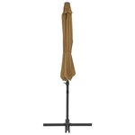 vidaXL Parasol de jardin en porte-à-faux avec mât en acier taupe