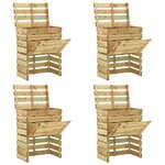 vidaXL Composteur de jardin à lattes 4 Pièces 80x50x100 cm Pin imprégné