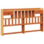 vidaXL Lit bibliothèque sans matelas cire marron 200x200 cm pin massif