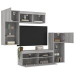 vidaXL Unités murales TV avec LED 5 Pièces gris sonoma bois d'ingénierie