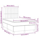 vidaXL Sommier à lattes de lit matelas et LED taupe 120x190 cm tissu
