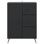 vidaXL Buffet avec tiroir Noir 66 x 34 5 x 90 cm Bois d'ingénierie