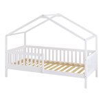 Lit simple Kae cabane barrière blanc