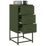 vidaXL Tables de chevet 2 Pièces vert olive 36x39x78 cm acier