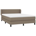 vidaXL Sommier à lattes de lit avec matelas Taupe 140x200 cm Tissu