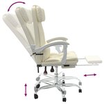 vidaXL Fauteuil de massage inclinable de bureau Crème Similicuir