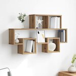 vidaXL Étagère Murale avec étagère chêne artisanal 82 x 15 x 51 cm