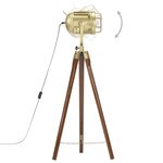 vidaXL Lampadaire à trépied bois de manguier massif 97 cm