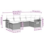 vidaXL Salon de jardin avec coussins 6 Pièces marron résine tressée