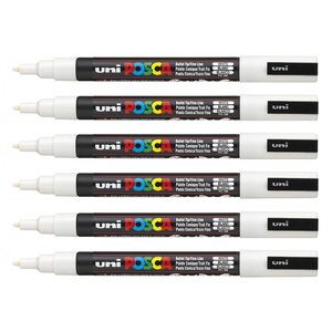 Marqueur pointe conique fine PC3M 0 9 - 1 3mm Blanc x 12 POSCA