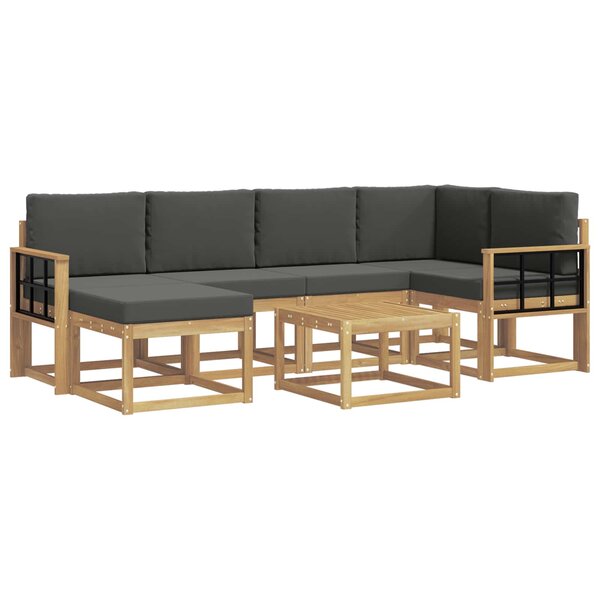vidaXL Ensemble de canapés d'extérieur 7 pc Blanc et anthracite