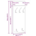 vidaXL Porte-manteau mural avec étagère Montage mural Chêne fumé 90 x 40 x 10 cm