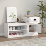vidaXL Armoire à chaussures blanc 100x42x60 cm bois d'ingénierie