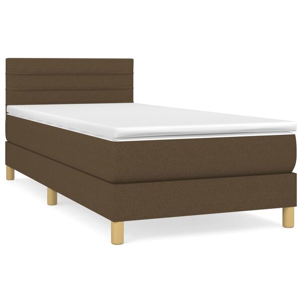 vidaXL Sommier à lattes de lit avec matelas Marron foncé 90x190 cm