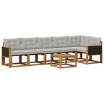 vidaXL Ensemble de canapés d'extérieur 7 Pièces Naturel et gris clair