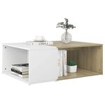 vidaXL Table basse blanc et chêne sonoma 90x67x33 cm bois d'ingénierie