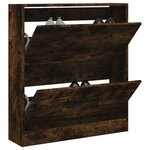 vidaXL Armoire à chaussures chêne fumé 80x21x87 5 cm bois ingénierie