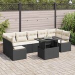 vidaXL Ensemble de canapé de jardin 8 Pièces Noir Poly rotin