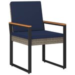 vidaXL Ensemble de meubles d'extérieur 4 Pièces Gris et bleu marine