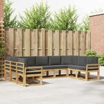 vidaXL Ensemble de canapés d'extérieur 9 Pièces Blanc et anthracite