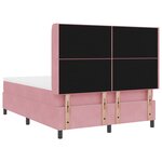 Lit à Lattes vidaXL avec Matelas et LED Rose 140x190 cm Velours