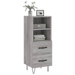 vidaXL Buffet Sonoma gris 34 5x34x90 cm Bois d'ingénierie