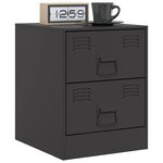 vidaXL Table de chevet noir 34 5x39x44 cm acier
