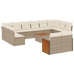 vidaXL Salon de jardin avec coussins 13 Pièces beige résine tressée